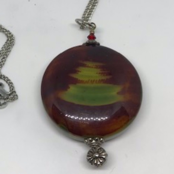 Natural Stone Necklace with Silver Chain - Picture 4 of 4